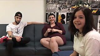 Chubby Maria and her big dicked friend Fede teach Alba